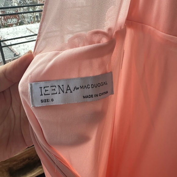 NWT Mac Duggal leena for Blush Pink Tiered Chiffon Plunging V-Neck Maxi Dress - Picture 4 of 8